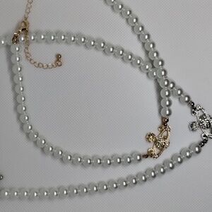 Fake pearl necklaces